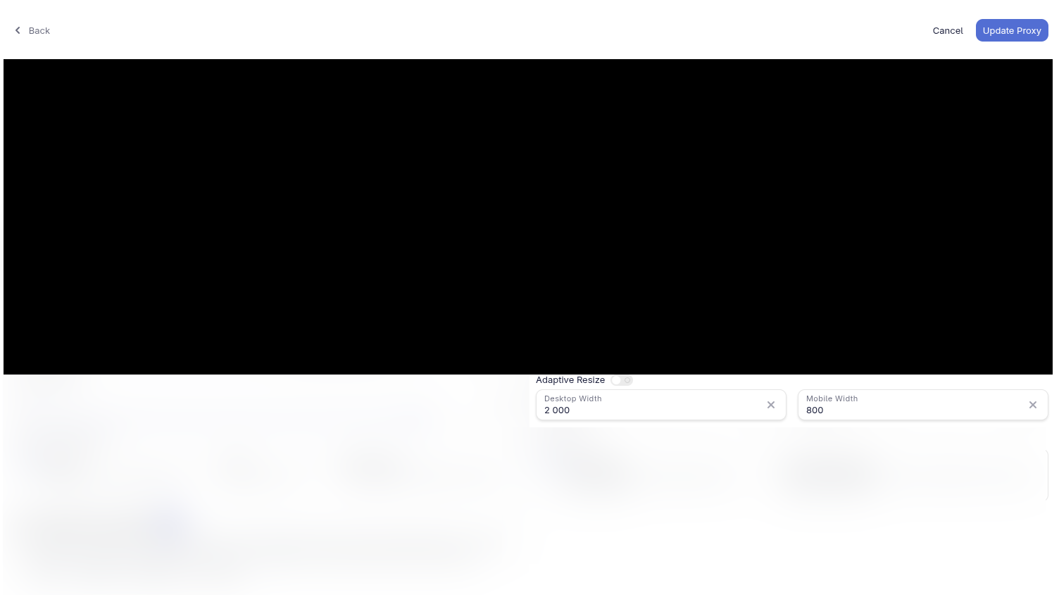 Adaptive resize settings for desktop and mobile widths